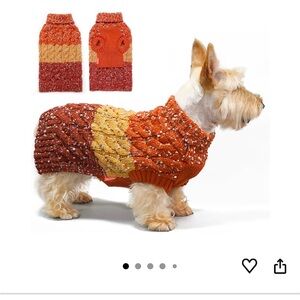 Kyeese Knit Turtleneck Dog Sweater - Burnt orange/brown Size Medium 10-17 lbs